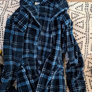 Blue Plaid Robe Men's Small